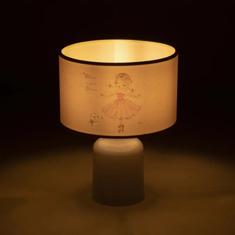GLOBOSTAR® BALLERINA 204-0029 Παιδικό Επιτραπέζιο Φωτιστικό Πορτατίφ με Ντουί 1 x E27 AC 220-240V IP20 - Πολύχρωμο - Μ24 x Π24 x Υ32cm