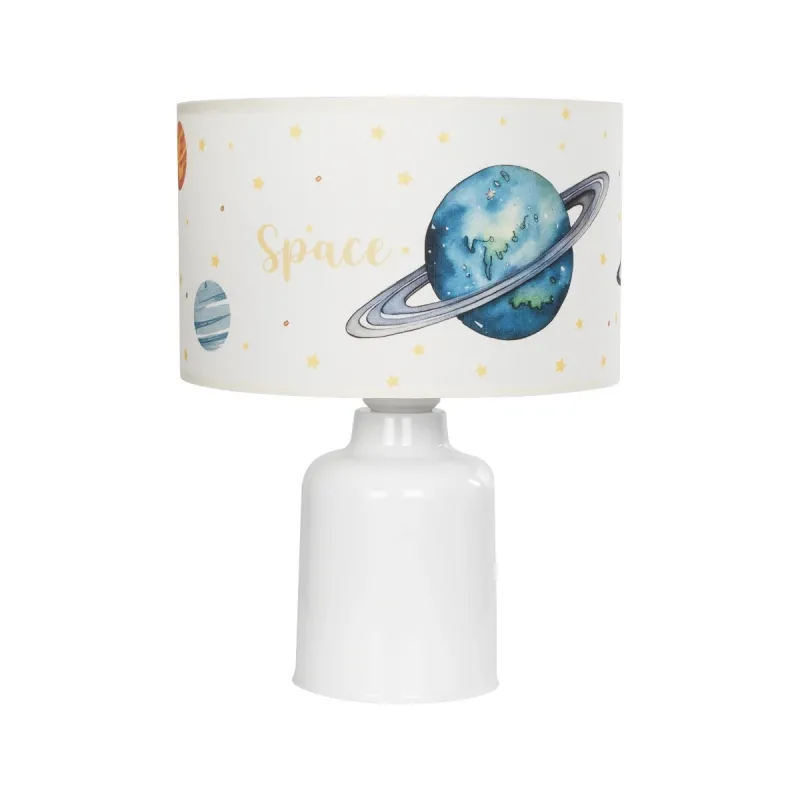 GLOBOSTAR® SATURN 204-0030 Παιδικό Επιτραπέζιο Φωτιστικό Πορτατίφ με Ντουί 1 x E27 AC 220-240V IP20 - Πολύχρωμο - Μ24 x Π24 x Υ32cm