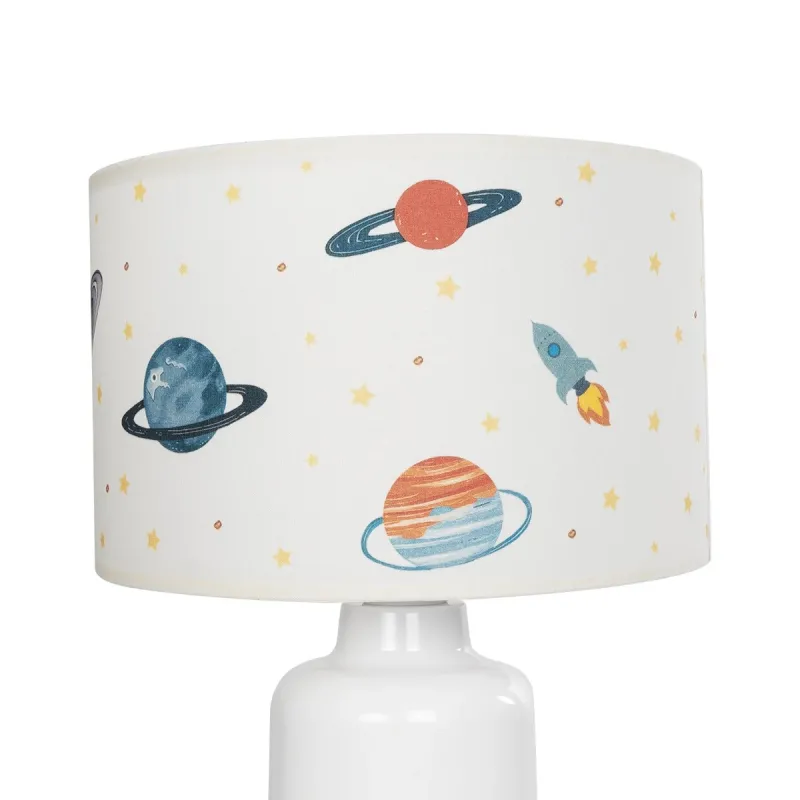 GLOBOSTAR® SATURN 204-0030 Παιδικό Επιτραπέζιο Φωτιστικό Πορτατίφ με Ντουί 1 x E27 AC 220-240V IP20 - Πολύχρωμο - Μ24 x Π24 x Υ32cm