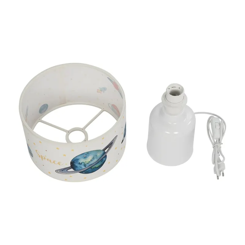 GLOBOSTAR® SATURN 204-0030 Παιδικό Επιτραπέζιο Φωτιστικό Πορτατίφ με Ντουί 1 x E27 AC 220-240V IP20 - Πολύχρωμο - Μ24 x Π24 x Υ32cm