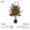 GloboStar® Artificial Garden RED ROSES 21070 Τεχνητό Διακοσμητικό ΦυτόΤριανταφυλλιά Μ50 x Π50 x Υ90cm