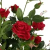 GloboStar® Artificial Garden RED ROSES 21070 Τεχνητό Διακοσμητικό ΦυτόΤριανταφυλλιά Μ50 x Π50 x Υ90cm