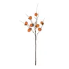 GloboStar® Artificial Garden PERSIMMON FRUIT 21439 Τεχνητό Διακοσμητικό Κλαδί Πορτοκαλί & Καφέ Λωτός Μ35 x Π7 x Υ90cm