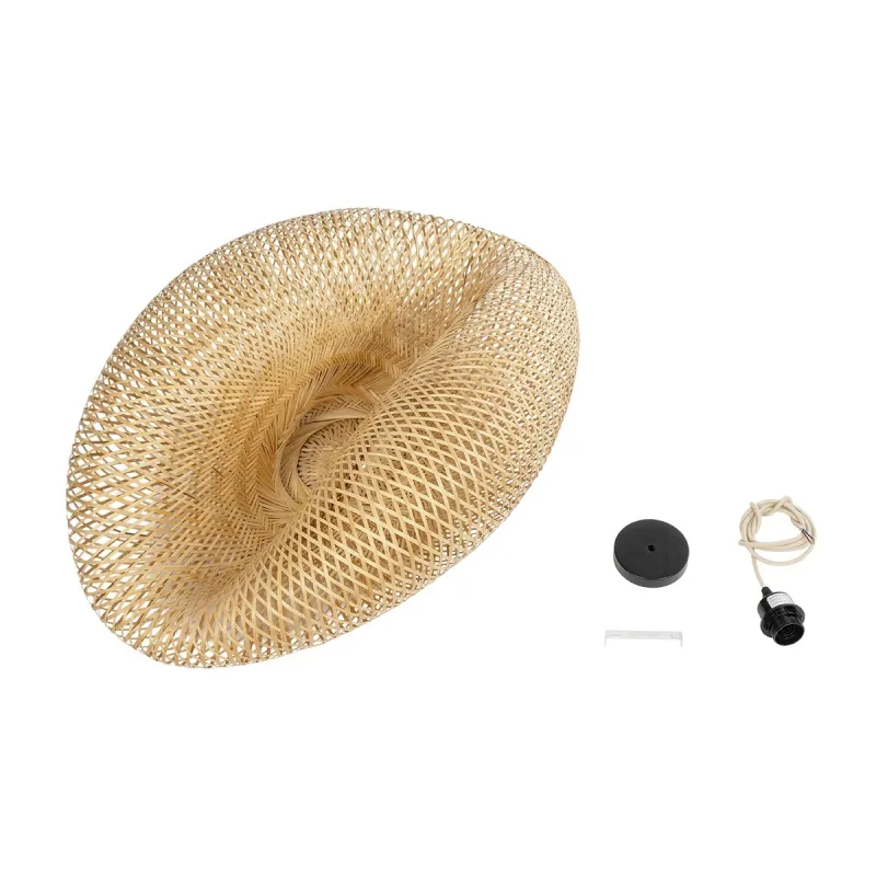 GLOBOSTAR® MEXICO 00720 Boho Κρεμαστό Φωτιστικό Οροφής με Ντουί 1 x E27 AC 220-240V IP20 - Μπεζ - Μ85 x Π55 x Υ36cm
