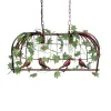 GLOBOSTAR® NEST 01645 Vintage Κρεμαστό Φωτιστικό Οροφής με Ντουί 2 x E27 AC 220-240V IP20 - Χάλκινο & Πράσινο - Μ76 x Π36 x Y37cm