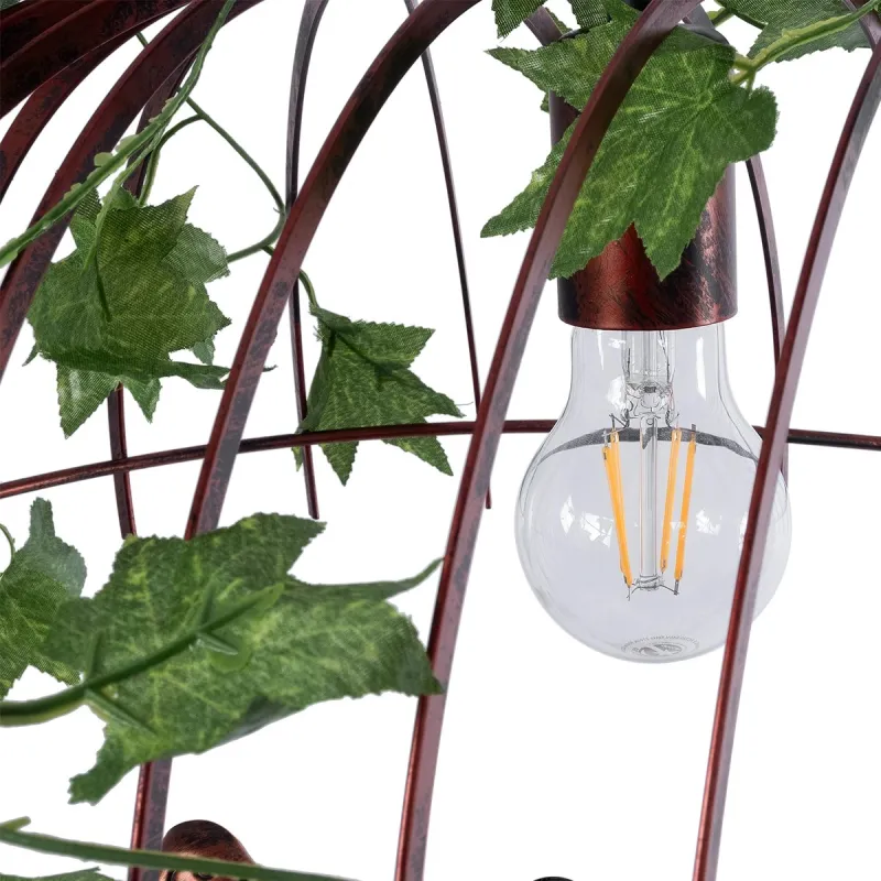 GLOBOSTAR® NEST 01645 Vintage Κρεμαστό Φωτιστικό Οροφής με Ντουί 2 x E27 AC 220-240V IP20 - Χάλκινο & Πράσινο - Μ76 x Π36 x Y37cm