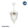 GLOBOSTAR® ENGLAND 202-0014 Vintage Κρεμαστό Φωτιστικό Οροφής με Ντουί 1 x E27 AC 220-240V IP44 - Λευκό - Μ20 x Π20 x Υ35cm