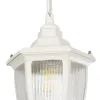 GLOBOSTAR® ENGLAND 202-0014 Vintage Κρεμαστό Φωτιστικό Οροφής με Ντουί 1 x E27 AC 220-240V IP44 - Λευκό - Μ20 x Π20 x Υ35cm