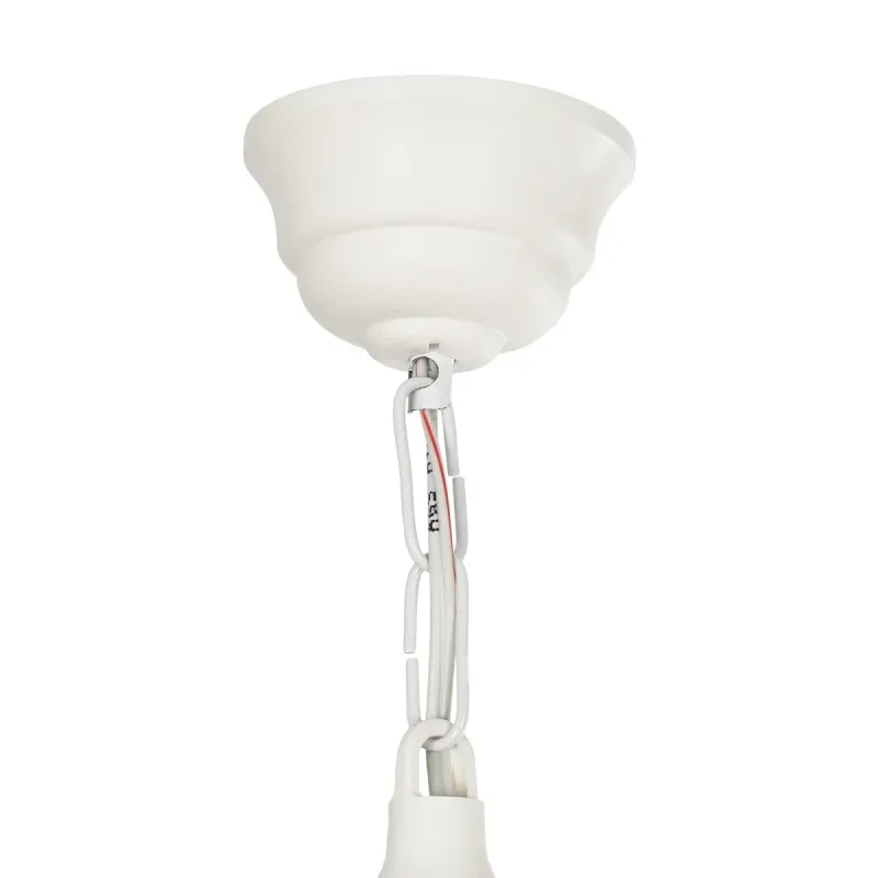 GLOBOSTAR® ENGLAND 202-0014 Vintage Κρεμαστό Φωτιστικό Οροφής με Ντουί 1 x E27 AC 220-240V IP44 - Λευκό - Μ20 x Π20 x Υ35cm