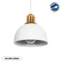 GLOBOSTAR® ΗUT 203-0147 Μοντέρνο Κρεμαστό Φωτιστικό Οροφής με Ντουί 1 x E27 AC 220-240V IP20 - Λευκό & Χρυσό - Μ18 x Π18 x Υ18cm