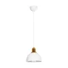 GLOBOSTAR® ΗUT 203-0147 Μοντέρνο Κρεμαστό Φωτιστικό Οροφής με Ντουί 1 x E27 AC 220-240V IP20 - Λευκό & Χρυσό - Μ18 x Π18 x Υ18cm