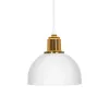 GLOBOSTAR® ΗUT 203-0147 Μοντέρνο Κρεμαστό Φωτιστικό Οροφής με Ντουί 1 x E27 AC 220-240V IP20 - Λευκό & Χρυσό - Μ18 x Π18 x Υ18cm