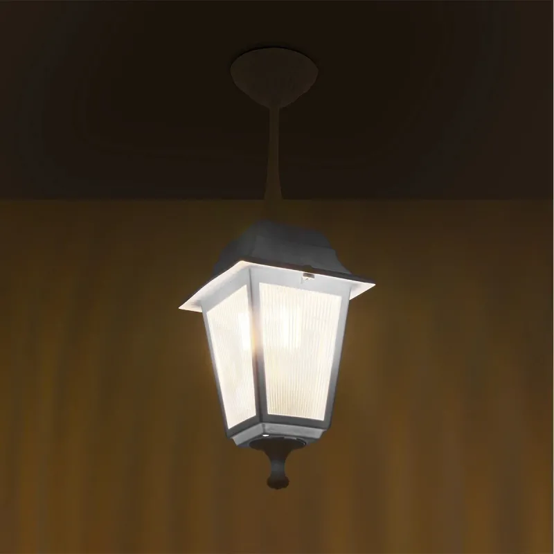 GLOBOSTAR® SOLME 203-0219 Vintage Φωτιστικό Οροφής με Ντουί 1 x E27 AC 220-240V IP44 - Λευκό - Μ15 x Π15 x Υ27cm