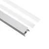 GLOBOSTAR® ALP-R-SHELF DODA 70814-1M Χωνευτό Προφίλ Αλουμινίου Ειδικό για Φωτισμό Ραφιού 18mm με Λευκό Γαλακτερό Πατητό Κάλυμμα για Ταινίες LED IP20 - Ασημί & Λευκό - Μ100 x Π1.5 x Υ2cm