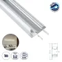 GLOBOSTAR® ALP-WALL-UPDOWN CONCEALED 70844-1M Επιφανειακό Προφίλ Αλουμινίου Ειδικό για Δημιουργία Κρυφού Φωτισμού Up & Down με Λευκό Γαλακτερό Πατητό Κάλυμμα για Ταινίες LED IP20 - Ασημί & Λευκό - Μ100 x Π5 x Υ1.7cm