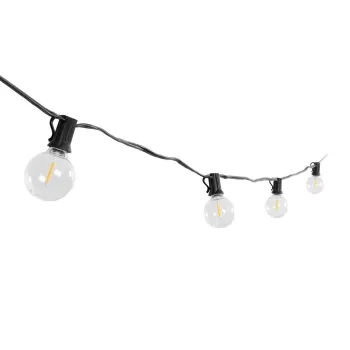 GLOBOSTAR® TWILIGHT 79667 Μοντέρνο Φωτιστικό Κήπου Γιρλάντα 7.5m με 15 Λάμπες & IR Ασύρματο Χειριστήριο LED 9W 810lm 360° DC 3.7V με Φωτοβολταϊκό Panel 5.5V 1.5W & Επαναφορτιζόμενη Μπαταρία Li-ion 3.6V 1x18650 2200mAh Αδιάβροχο IP65 Θερμό Λευκό 27