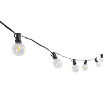GLOBOSTAR® TWILIGHT 79668 Μοντέρνο Φωτιστικό Κήπου Γιρλάντα 10.5m με 30 Λάμπες & IR Ασύρματο Χειριστήριο LED 18W 1620lm 360° DC 3.7V με Φωτοβολταϊκό Panel 5.5V 3W & Επαναφορτιζόμενη Μπαταρία Li-ion 3.6V 2x18650 4400mAh Αδιάβροχο IP65 Θερμό Λευκό 2