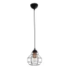GLOBOSTAR® BUR 204-0180 Μοντέρνο Κρεμαστό Φωτιστικό Οροφής Μονόφωτο 1 x E27 AC 220-240V IP20 Μαύρο - Μ16 x Π16 x Υ19cm