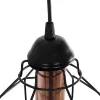 GLOBOSTAR® BUR 204-0180 Μοντέρνο Κρεμαστό Φωτιστικό Οροφής Μονόφωτο 1 x E27 AC 220-240V IP20 Μαύρο - Μ16 x Π16 x Υ19cm