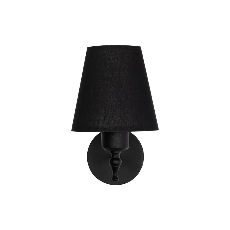 GLOBOSTAR® ELEGANTE 204-0185 Μοντέρνο Φωτιστικό Τοίχου - Απλίκα με Ντουί 1 x E27 AC 220-240V IP20 - Μαύρο - Μ14 x Π22 x Υ24cm