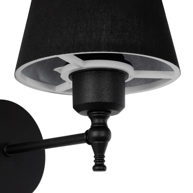 GLOBOSTAR® ELEGANTE 204-0185 Μοντέρνο Φωτιστικό Τοίχου - Απλίκα με Ντουί 1 x E27 AC 220-240V IP20 - Μαύρο - Μ14 x Π22 x Υ24cm