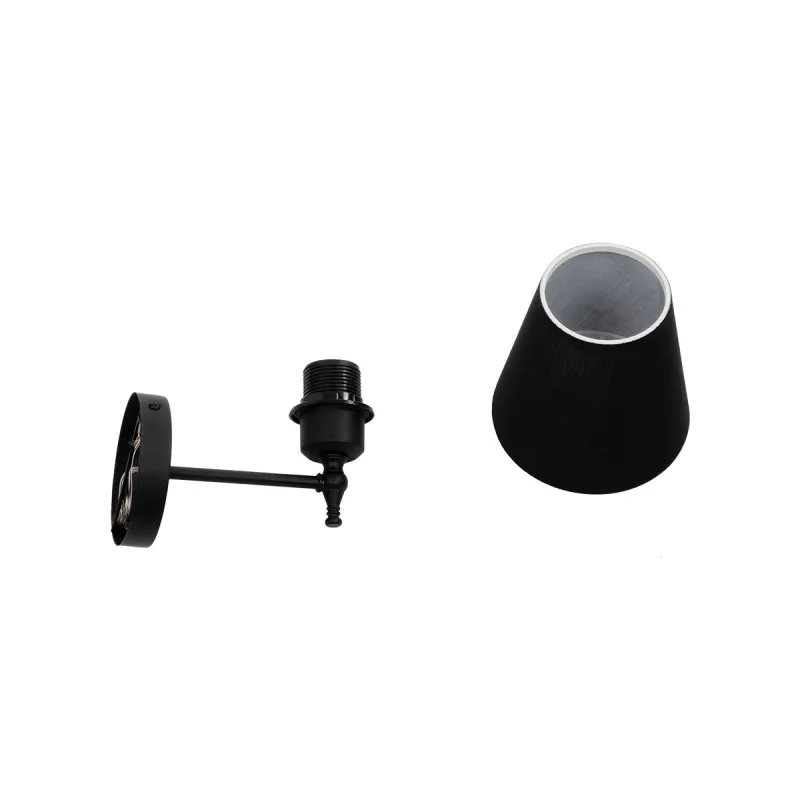 GLOBOSTAR® ELEGANTE 204-0185 Μοντέρνο Φωτιστικό Τοίχου - Απλίκα με Ντουί 1 x E27 AC 220-240V IP20 - Μαύρο - Μ14 x Π22 x Υ24cm