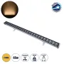 GLOBOSTAR® WASHERMOZA 90158 Μπάρα Φωτισμού Wall Washer LED 48W 5200lm 10-30° DC 24V Αδιάβροχο IP66 Θερμό Λευκό 2700K Dimmable - Bridgelux SMD Chip - Γκρι Ανθρακί - Μ100 x Π8 x Υ12cm - 3 Χρόνια Εγγύηση