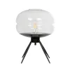GLOBOSTAR® JAVAN 999-0036 Μοντέρνο Επιτραπέζιο Φωτιστικό Πορτατίφ με Ντουί 1 x E27 AC 220-240V IP20 - Διάφανο & Μαύρο - Μ30 x Π30 x Υ40cm
