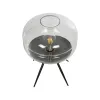 GLOBOSTAR® JAVAN 999-0036 Μοντέρνο Επιτραπέζιο Φωτιστικό Πορτατίφ με Ντουί 1 x E27 AC 220-240V IP20 - Διάφανο & Μαύρο - Μ30 x Π30 x Υ40cm