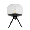 GLOBOSTAR® JAVAN 999-0036 Μοντέρνο Επιτραπέζιο Φωτιστικό Πορτατίφ με Ντουί 1 x E27 AC 220-240V IP20 - Διάφανο & Μαύρο - Μ30 x Π30 x Υ40cm
