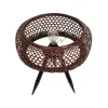 GLOBOSTAR® ZORION 999-0040 Vintage Επιτραπέζιο Φωτιστικό Πορτατίφ με Ντουί 1 x E27 AC 220-240V IP20 - Καφέ & Μαύρο - Μ40 x Π40 x Υ43.5cm