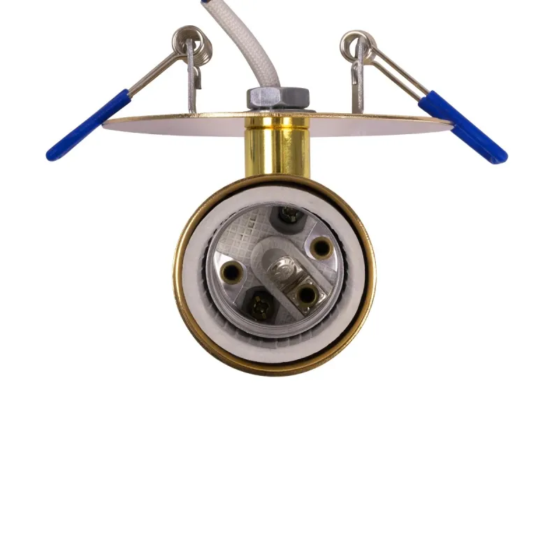 GLOBOSTAR® SARA 999-0060 Χωνευτό Φωτιστικό Οροφής με Ντουί 1 x E27 AC 220-240V IP20 - Χρυσό Πλατίνα - Μ8 x Π8 x Υ11cm / Q5.5cm