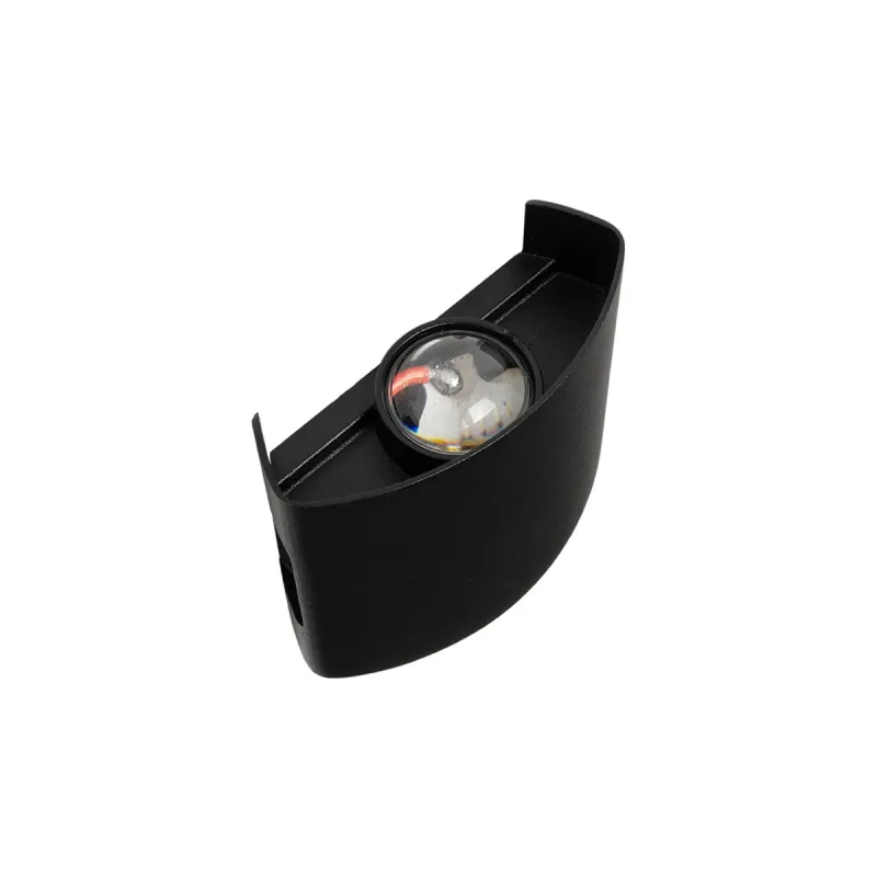 GLOBOSTAR® SIXOAD 60676 Μοντέρνο Φωτιστικό Τοίχου - Απλίκα LED 4W 400lm 30° AC 220-240V Αδιάβροχο IP65 Θερμό Λευκό 2700K - CREE XPE Chip & TÜV SÜD Driver - Μαύρο Ματ - Μ8.5 x Π3.5 x Υ8cm - 5 Χρόνια Εγγύηση