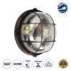 GLOBOSTAR® BOATLIGHT 61624 Vintage Φωτιστικό Καραβοχελώνα Τοίχου & Οροφής με Ντουί 2 x E27 AC 220-240V Αδιάβροχο IP65 - Χάλκινο Παλαιωμένο Εφέ Σκουριάς Ματ - Μ24 x Π24 x Υ11cm