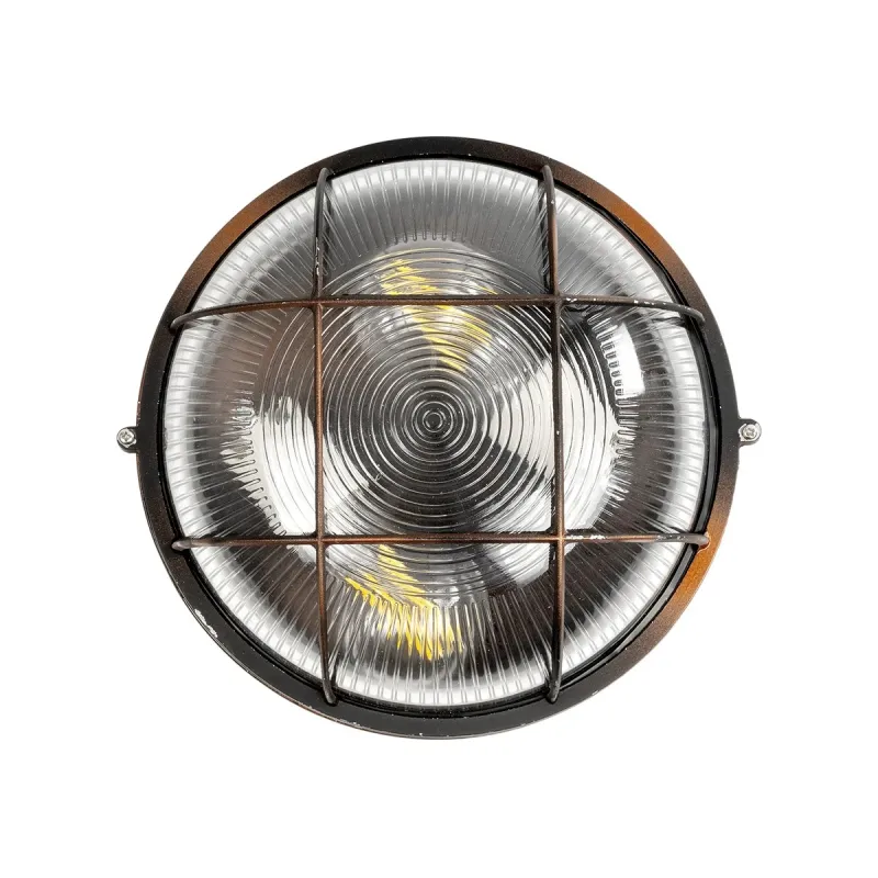 GLOBOSTAR® BOATLIGHT 61624 Vintage Φωτιστικό Καραβοχελώνα Τοίχου & Οροφής με Ντουί 2 x E27 AC 220-240V Αδιάβροχο IP65 - Χάλκινο Παλαιωμένο Εφέ Σκουριάς Ματ - Μ24 x Π24 x Υ11cm