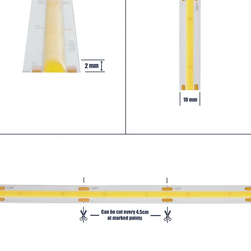 GLOBOSTAR® BEE 70350 Ταινία LED 10W/m 1100lm/m 120° DC 24V IP20 528 x COB Chip/m Ψυχρό Λευκό 6000K Dimmable - Sanan COB Chip - Μ500 x Π1 x Υ0.2cm - Ρολό 5 Μέτρων - 5 Χρόνια Εγγύηση
