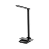 GLOBOSTAR® ONO 76533 Μοντέρνο Επιτραπέζιο Φωτιστικό Γραφείου με Ασύρματη Φόρτιση 10W 2A LED 3.5W 350lm 90° DC 5V με USB-C IP20 Ρυθμιζόμενο Λευκό CCT με Αφή 2700K/4500K/6000K Dimmable - Sanan SMD Chip - Μαύρο - Μ18 x Π12 x Υ36cm - 2 Χρόνια Εγγύηση