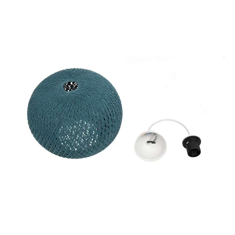 GLOBOSTAR® SOLEI 205-0011 Boho Κρεμαστό Φωτιστικό Οροφής με Ντουί 1 x E27 AC 220-240V IP20 - Τιρκουάζ - M30 x Π30 x Υ26cm