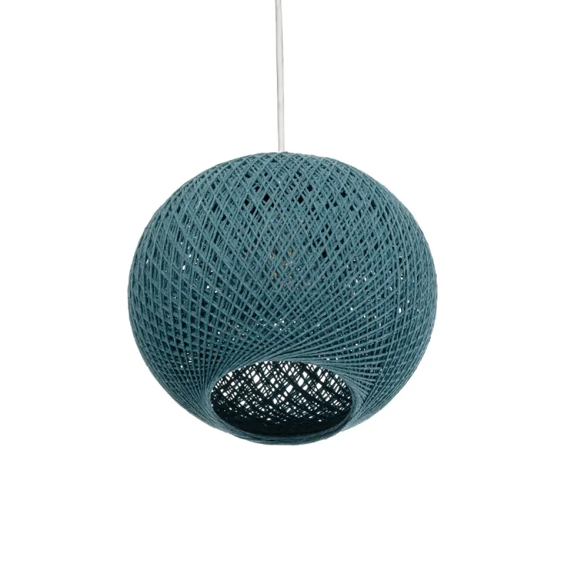 GLOBOSTAR® SOLEI 205-0012 Boho Κρεμαστό Φωτιστικό Οροφής με Ντουί 1 x E27 AC 220-240V IP20 - Τιρκουάζ - M20 x Π20 x Υ25cm