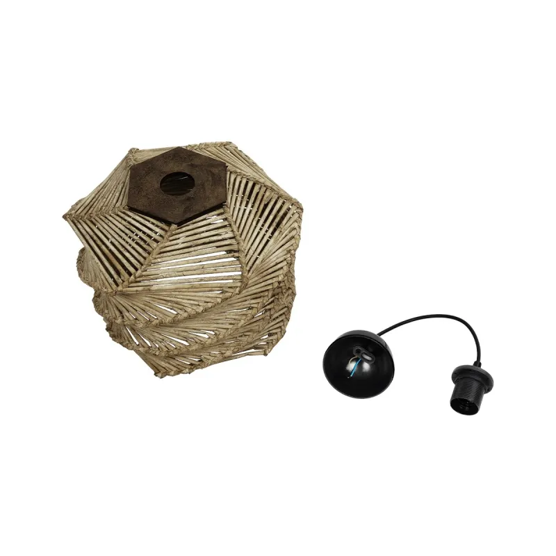 GLOBOSTAR® HUSLE 205-0045 Boho Κρεμαστό Φωτιστικό Οροφής με Ντουί 1 x E27 AC 220-240V IP20 - Μπεζ - M31 x Π31 x Υ28cm