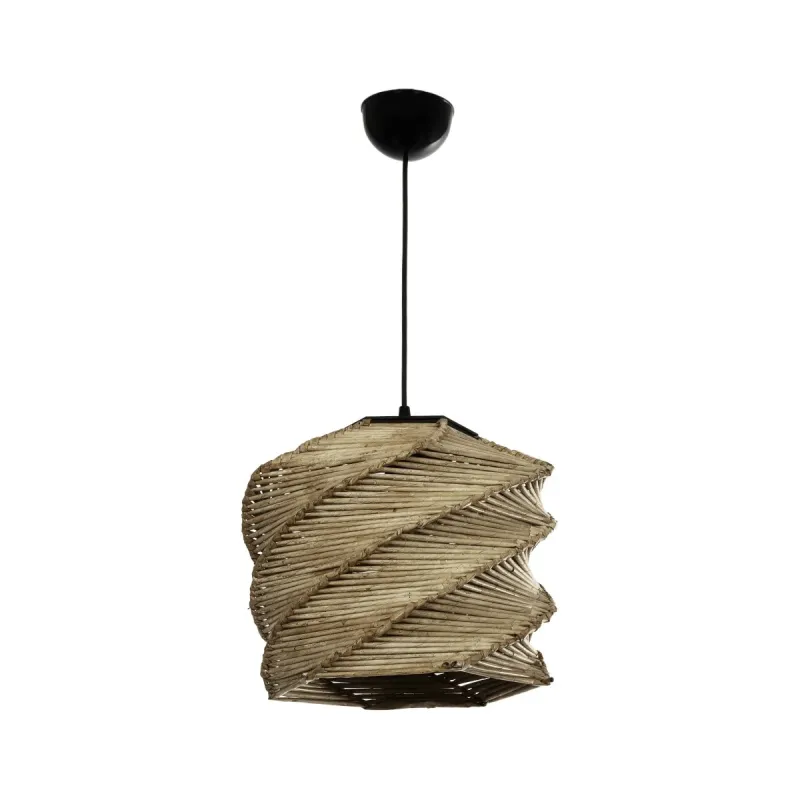 GLOBOSTAR® HUSLE 205-0045 Boho Κρεμαστό Φωτιστικό Οροφής με Ντουί 1 x E27 AC 220-240V IP20 - Μπεζ - M31 x Π31 x Υ28cm