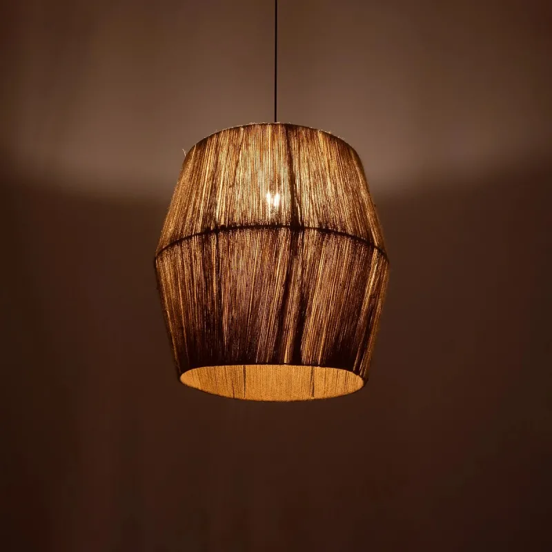 GLOBOSTAR® CONE 205-0058 Boho Κρεμαστό Φωτιστικό Οροφής με Ντουί 1 x E27 AC 220-240V IP20 - Μπεζ - M55 x Π55 x Υ50cm