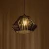 GLOBOSTAR® NUI 205-0061 Boho Κρεμαστό Φωτιστικό Οροφής με Ντουί 1 x E27 AC 220-240V IP20 - Μαύρο - M36 x Π36 x Υ27cm