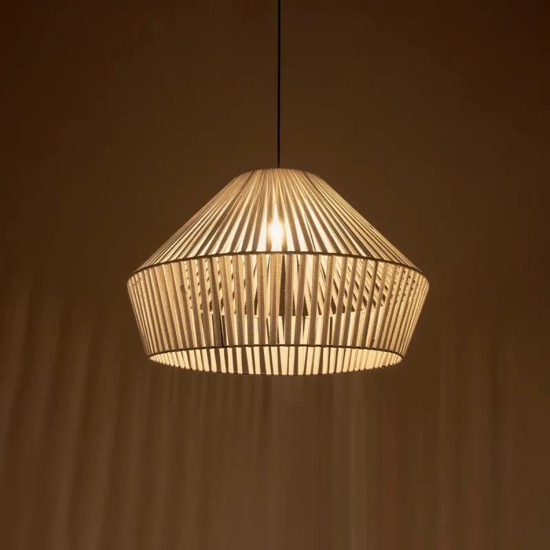 GLOBOSTAR® NUI 205-0064 Boho Κρεμαστό Φωτιστικό Οροφής με Ντουί 1 x E27 AC 220-240V IP20 - Λευκό - M60 x Π60 x Υ41cm