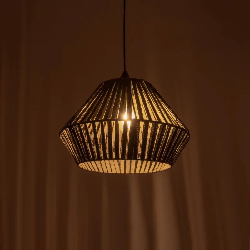 GLOBOSTAR® NUI 205-0069 Boho Κρεμαστό Φωτιστικό Οροφής με Ντουί 1 x E27 AC 220-240V IP20 - Πρασίνο - M36 x Π36 x Υ27cm