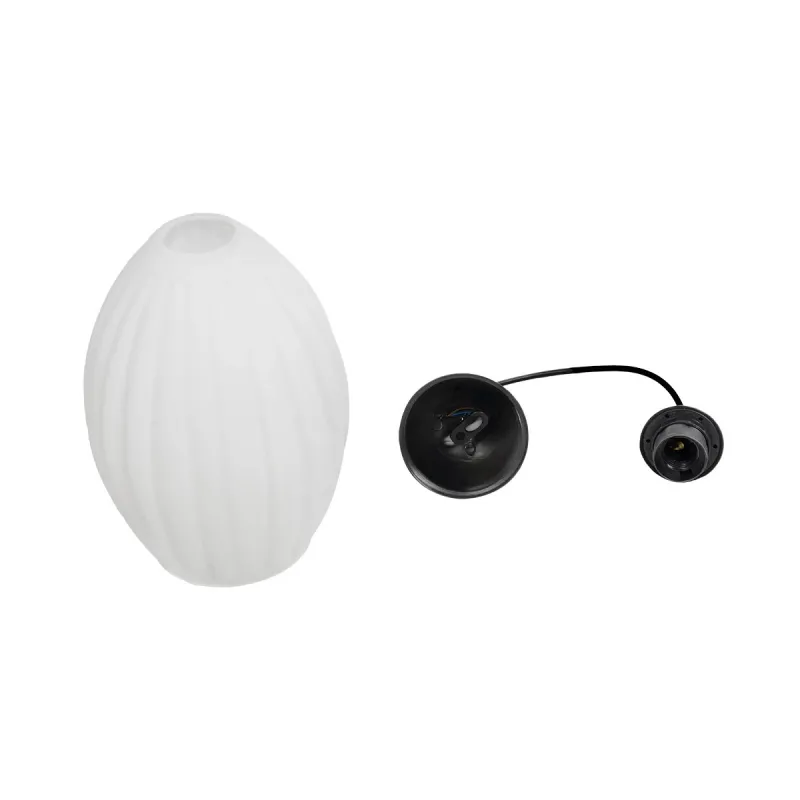 GLOBOSTAR® GURIA 206-0008 Μοντέρνο Κρεμαστό Φωτιστικό Οροφής με Ντουί 1 x E27 AC 220-240V IP20 - Λευκό - Μ19 x Π19 x Υ26cm