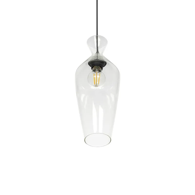GLOBOSTAR® BALU 206-0041 Μοντέρνο Κρεμαστό Φωτιστικό Οροφής με Ντουί 1 x E27 AC 220-240V IP20 - Διάφανο - Μ15 x Π15 x Υ40cm