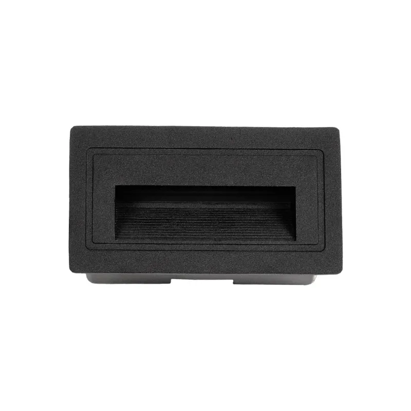 kelvo® STEPART KLV-101-0080 Χωνευτό Φωτιστικό Σκαλοπατιού / Διαδρόμου LED 3W 375lm 45° AC 220-240V Αδιάβροχο IP65 Θερμό Λευκό 2700K - Lumileds SMD Chip & TÜV SÜD Driver - Μαύρο Ματ - Μ10.5 x Π4.5 x Υ6cm / Q9.1 x 4.5cm - 5 Χρόνια Εγγύηση