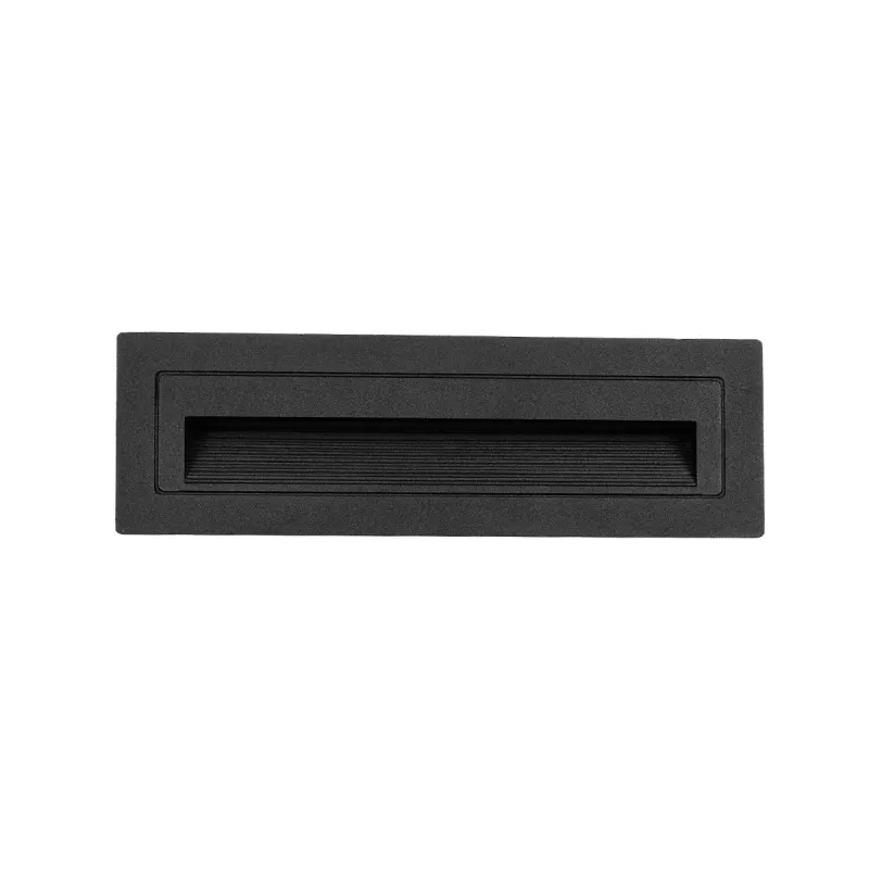 kelvo® STEPART KLV-101-0086 Χωνευτό Φωτιστικό Σκαλοπατιού / Διαδρόμου LED 4W 500lm 45° AC 220-240V Αδιάβροχο IP65 Θερμό Λευκό 2700K - Lumileds SMD Chip & TÜV SÜD Driver - Μαύρο Ματ - Μ21 x Π5.5 x Υ6.5cm / Q20.3 x 5.6cm - 5 Χρόνια Εγγύηση