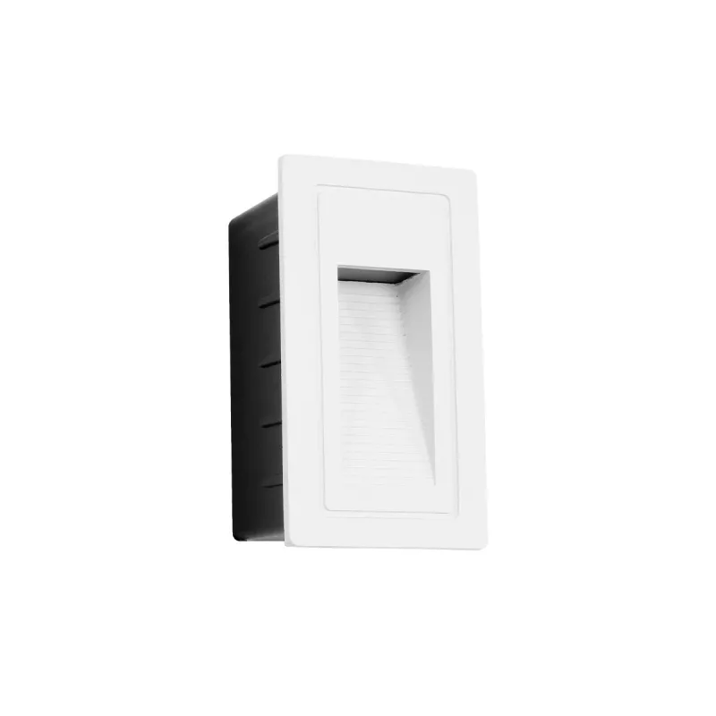 kelvo® STEPART KLV-101-0091 Χωνευτό Φωτιστικό Σκαλοπατιού / Διαδρόμου LED 3W 375lm 45° AC 220-240V Αδιάβροχο IP65 Θερμό Λευκό 2700K - Lumileds SMD Chip & TÜV SÜD Driver - Λευκό Ματ - Μ6 x Π5.5 x Υ10cm / Q5 x 9.6cm - 5 Χρόνια Εγγύηση